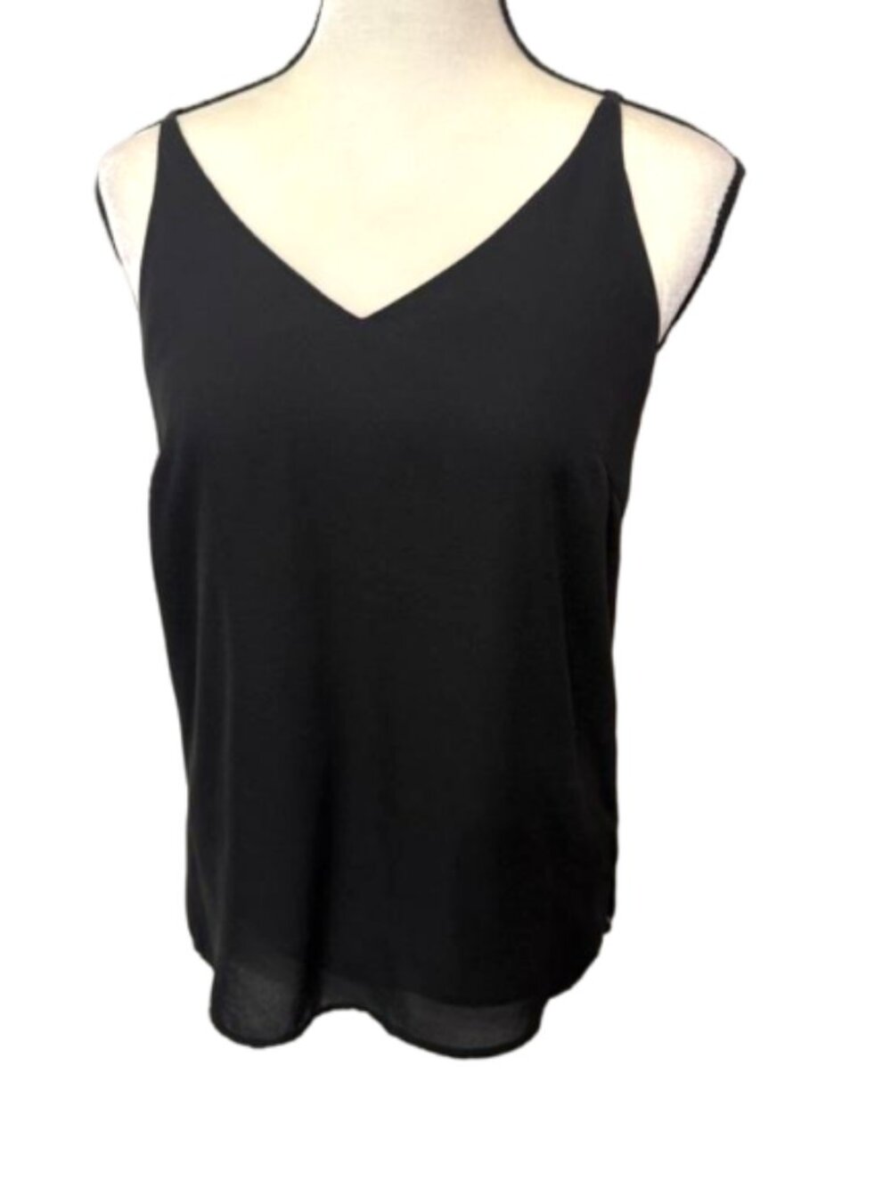 2/$30 HYFVE Black V-Neck Cami with Slim Straps Xtra Back Straps Top Sz S #2417